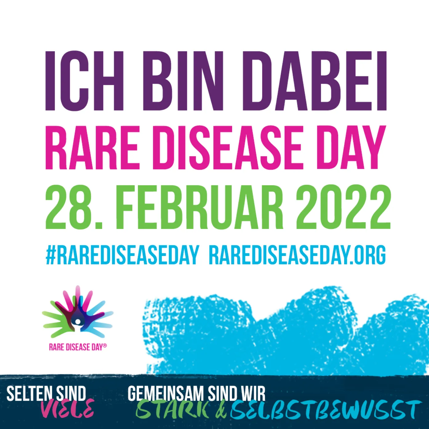 Ich bin dabei, Rare Disease Day, 28. Februar 2022, Plakat
