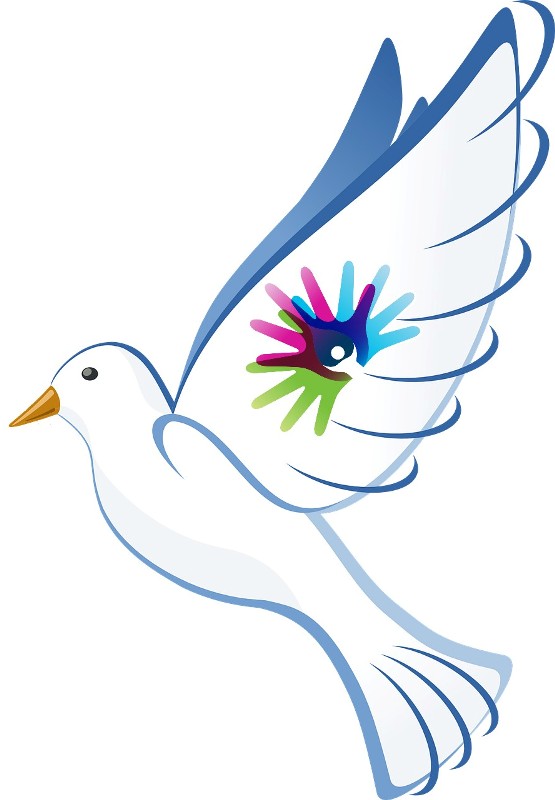 Friedenstaube mit Rare Disease Day Logo auf dem Flügel